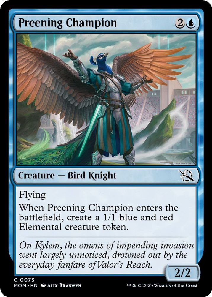 2023 Magic: The Gathering: March of the Machine (MOM) - Preening Champion (#73, Common) (, Near Mint)