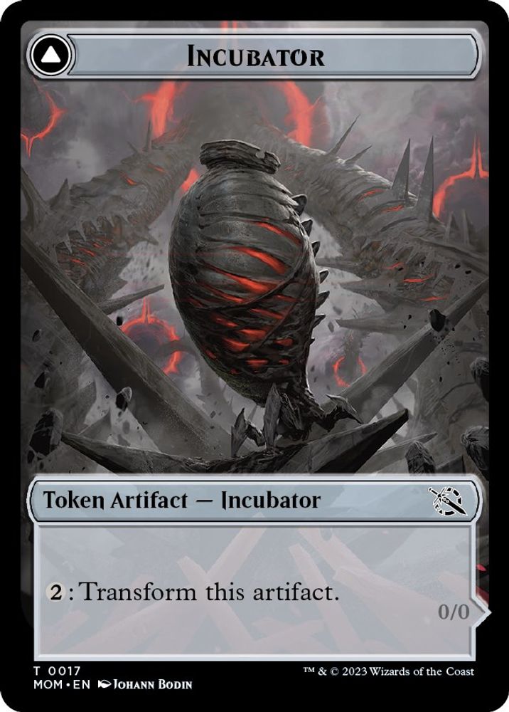 2023 Magic: The Gathering: March of the Machine (MOM) - Incubator 0017 Phyrexian 0017 Double Sided Token (#17, T) (, Near Mint)