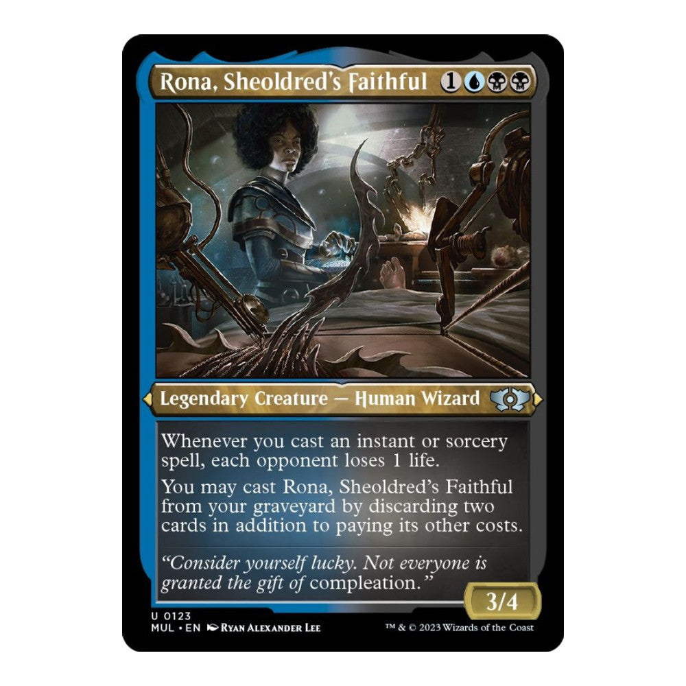2023 Magic: The Gathering: March of the Machine: Multiverse Legends (MUL) - Rona Sheoldreds Faithful Foil Etched (#123, Uncommon) (Foil, Near Mint)