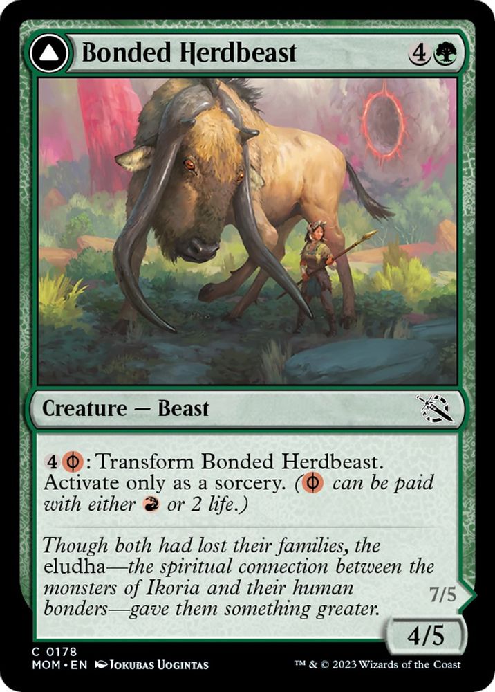 2023 Magic: The Gathering: March of the Machine (MOM) - Bonded Herdbeast (#178, Common) (, Near Mint)