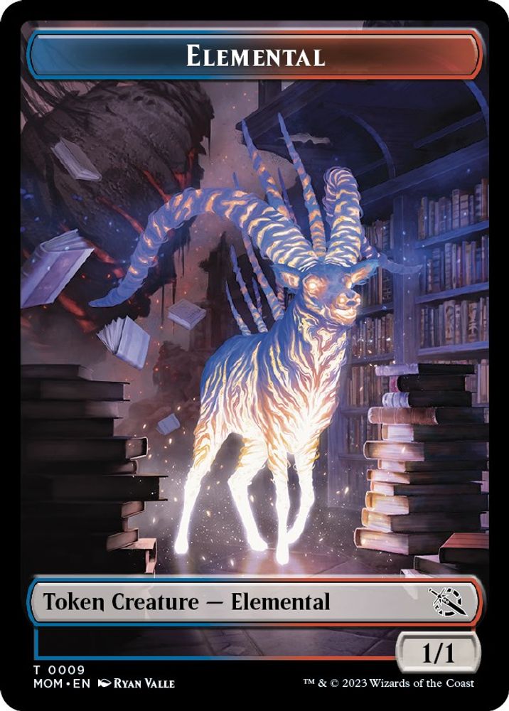 2023 Magic: The Gathering: March of the Machine (MOM) - Elemental 0009 Emblem Teferis Talent Double Sided Token (#9 // 44, T) (Foil, Near Mint)