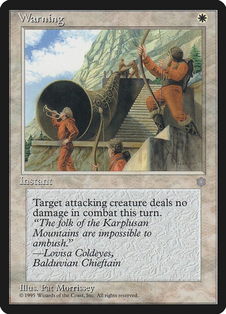 1995 Magic: The Gathering: Ice Age (ICE) - Warning (#55, Common) (, Near Mint)