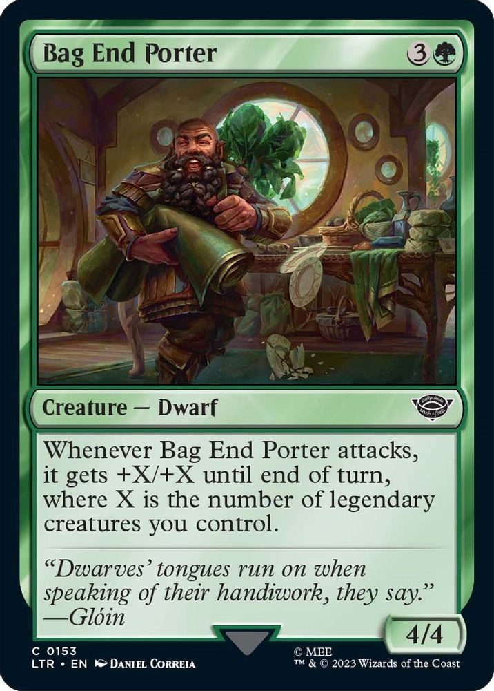 2023 Magic: The Gathering: Universes Beyond: The Lord of the Rings: Tales of Middle-earth (LTR) - Bag End Porter (#153, Common) (, Near Mint)