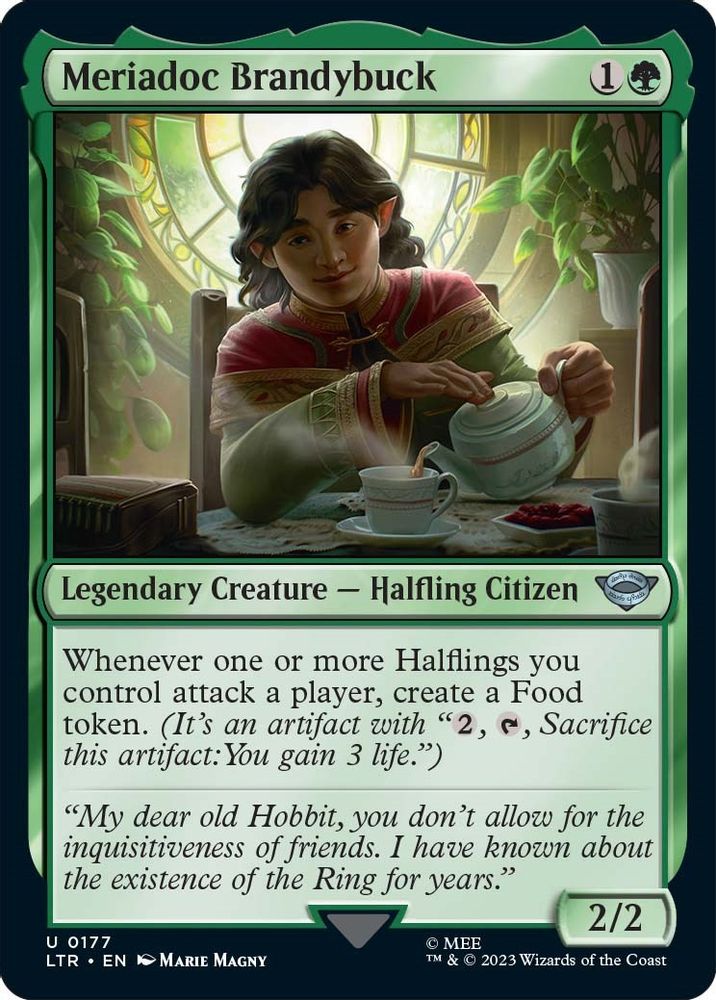 2023 Magic: The Gathering: Universes Beyond: The Lord of the Rings: Tales of Middle-earth (LTR) - Meriadoc Brandybuck (#177, Uncommon) (, Near Mint)