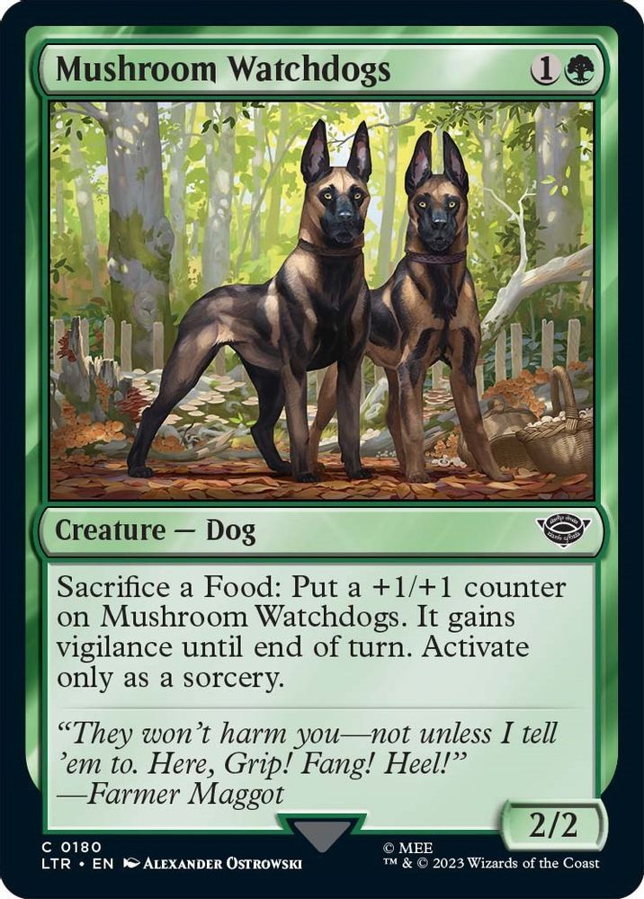 2023 Magic: The Gathering: Universes Beyond: The Lord of the Rings: Tales of Middle-earth (LTR) - Mushroom Watchdogs (#180, Common) (, Near Mint)