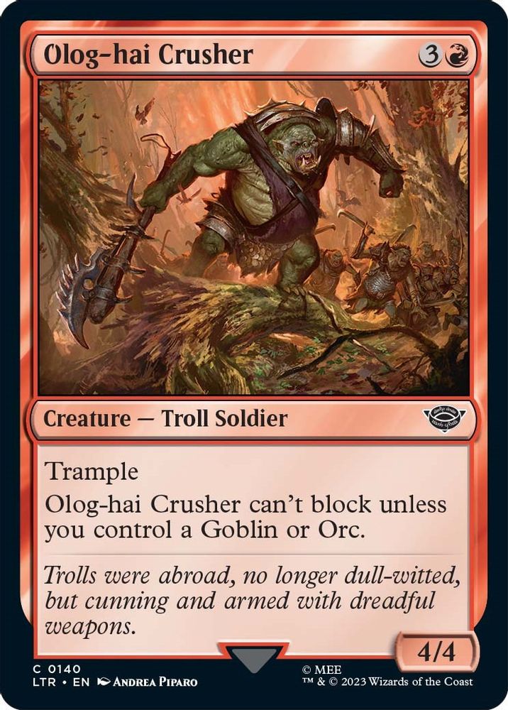 2023 Magic: The Gathering: Universes Beyond: The Lord of the Rings: Tales of Middle-earth (LTR) - Olog Hai Crusher (#140, Common) (, Near Mint)