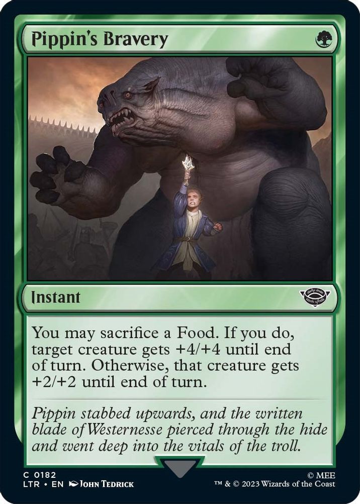 2023 Magic: The Gathering: Universes Beyond: The Lord of the Rings: Tales of Middle-earth (LTR) - Pippins Bravery (#182, Common)