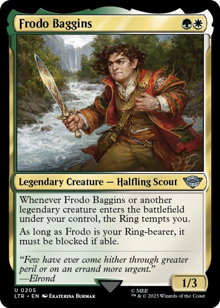 2023 Magic: The Gathering: Universes Beyond: The Lord of the Rings: Tales of Middle-earth (LTR) - Frodo Baggins (#205, Uncommon)