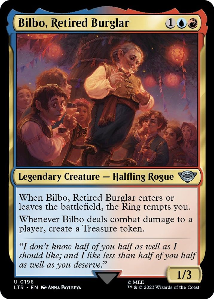 2023 Magic: The Gathering: Universes Beyond: The Lord of the Rings: Tales of Middle-earth (LTR) - Bilbo Retired Burglar (#196, Uncommon) (, Near Mint)