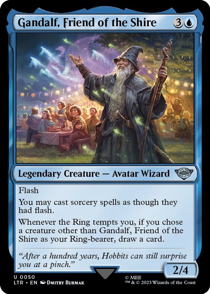 2023 Magic: The Gathering: Universes Beyond: The Lord of the Rings: Tales of Middle-earth (LTR) - Gandalf Friend of the Shire (#50, Uncommon) (, Near Mint)