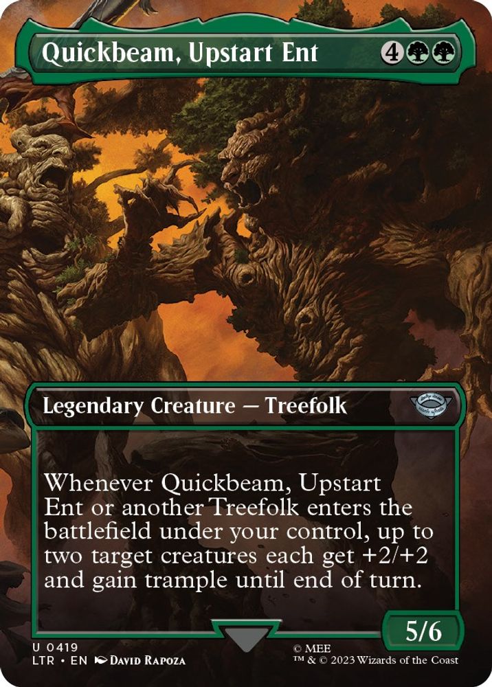 2023 Magic: The Gathering: Universes Beyond: The Lord of the Rings: Tales of Middle-earth (LTR) - Quickbeam Upstart Ent Borderless (#419, Uncommon) (, Near Mint)