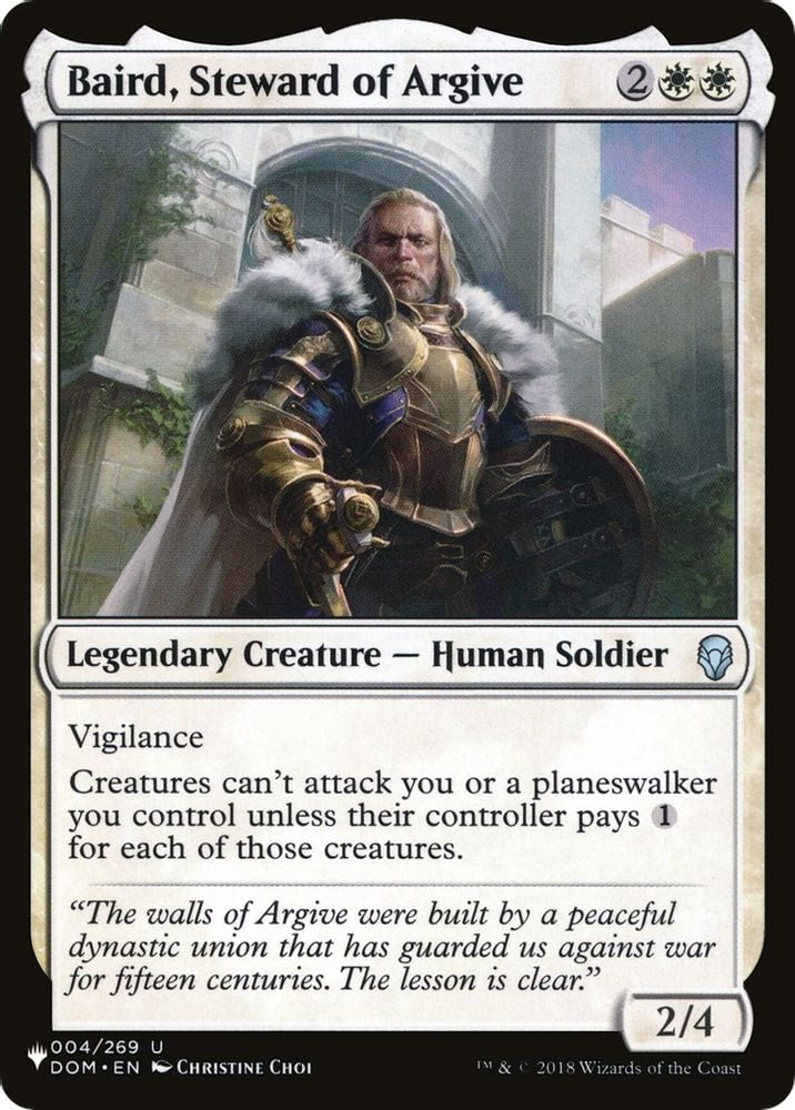 2026 Magic: The Gathering: The List Reprints (LIST) - Baird, Steward of Argive (#004/269, Uncommon) (, Near Mint)