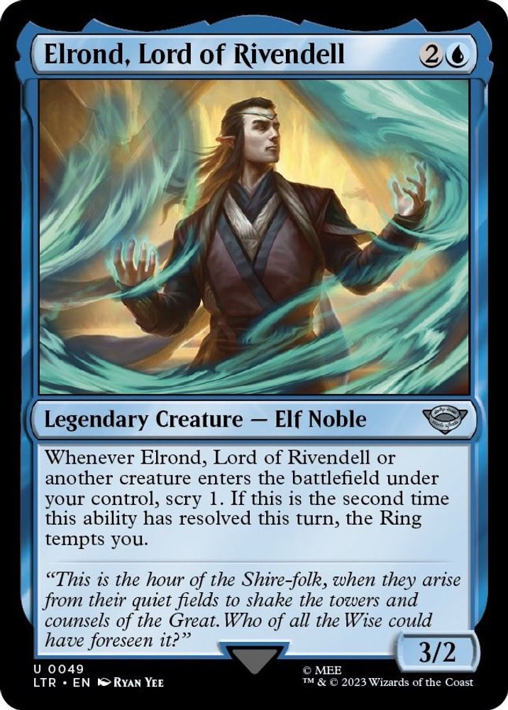 2023 Magic: The Gathering: Universes Beyond: The Lord of the Rings: Tales of Middle-earth (LTR) - Elrond Lord of Rivendell (#49, Uncommon) (, Near Mint)