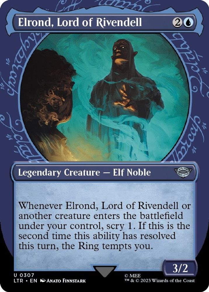 2023 Magic: The Gathering: Universes Beyond: The Lord of the Rings: Tales of Middle-earth (LTR) - Elrond Lord of Rivendell Showcase (#307, Uncommon) (, Near Mint)