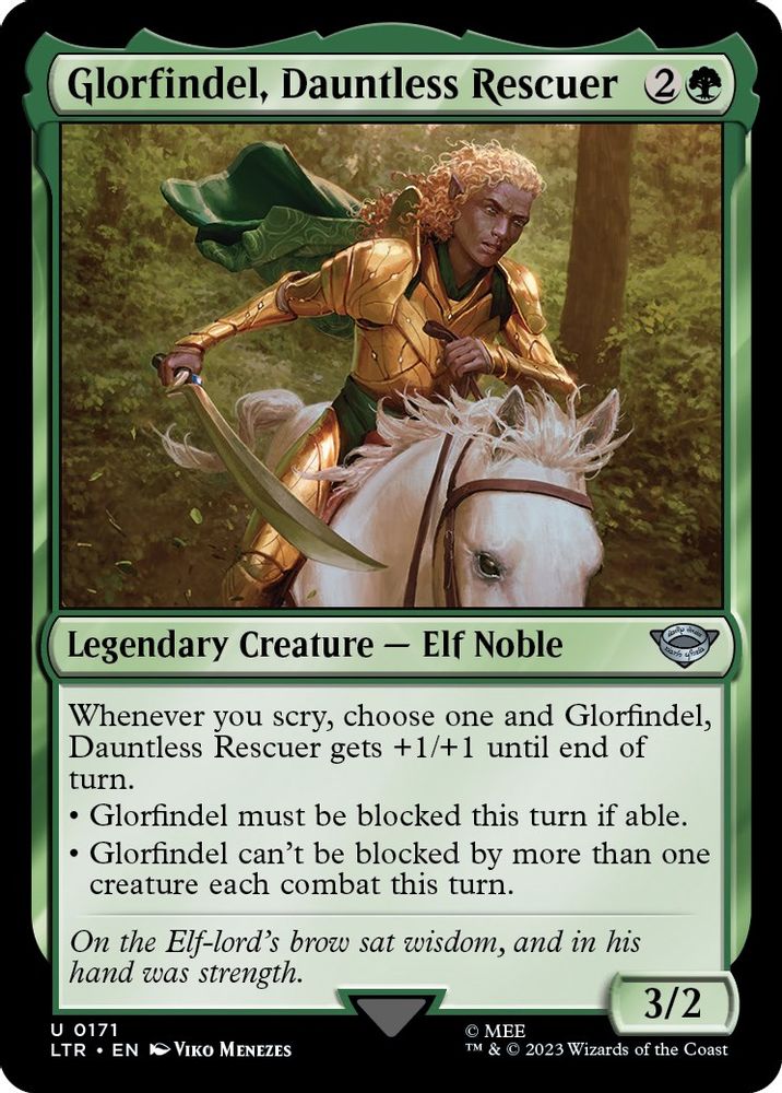 2023 Magic: The Gathering: Universes Beyond: The Lord of the Rings: Tales of Middle-earth (LTR) - Glorfindel Dauntless Rescuer (#171, Uncommon) (, Near Mint)