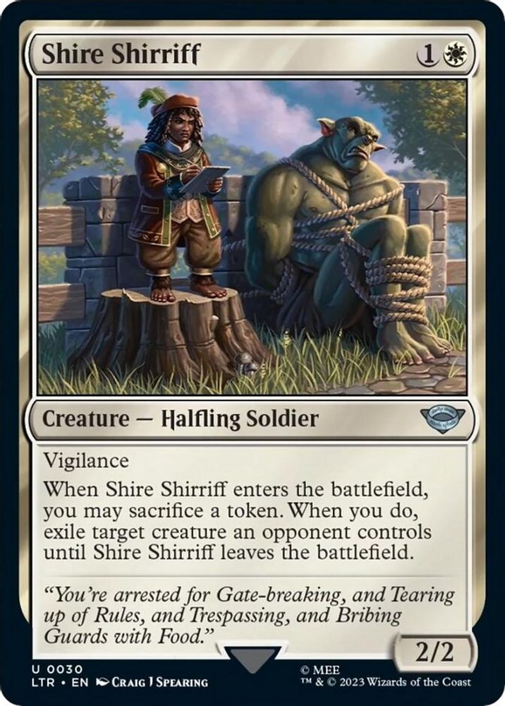 2023 Magic: The Gathering: Universes Beyond: The Lord of the Rings: Tales of Middle-earth (LTR) - Shire Shirriff (#30, Uncommon) (, Near Mint)