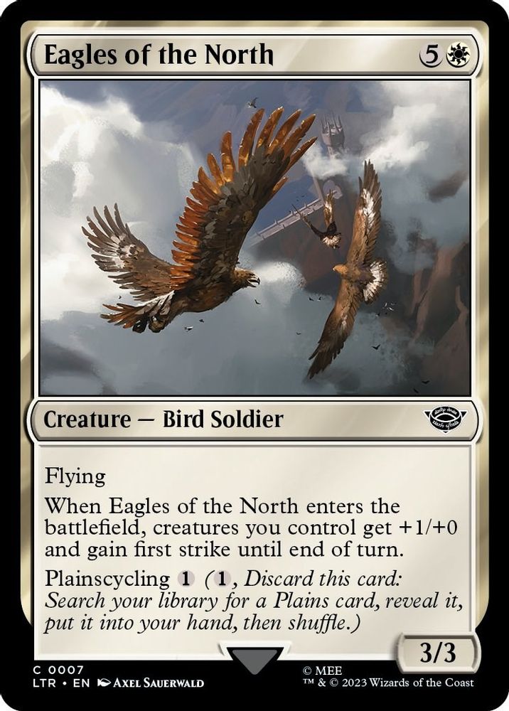 2023 Magic: The Gathering: Universes Beyond: The Lord of the Rings: Tales of Middle-earth (LTR) - Eagles of the North (#7, Common) (, Near Mint)
