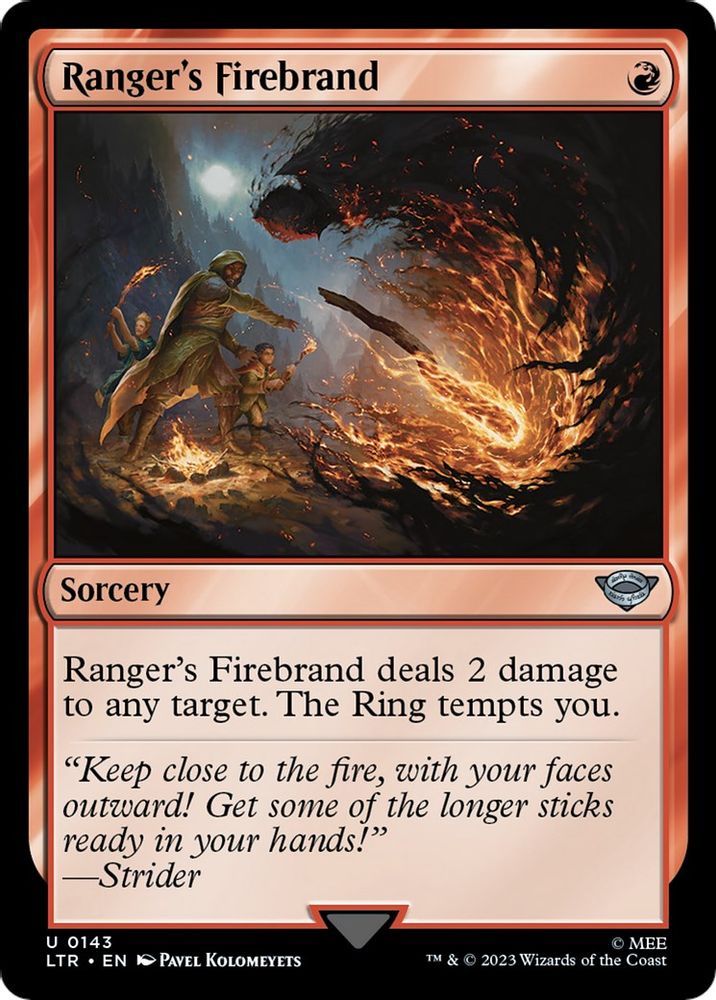 2023 Magic: The Gathering: Universes Beyond: The Lord of the Rings: Tales of Middle-earth (LTR) - Rangers Firebrand (#143, Uncommon) (, Near Mint)