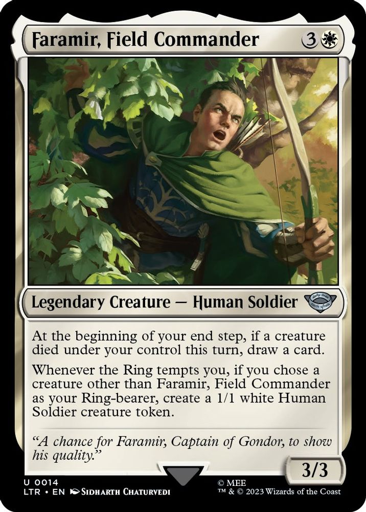 2023 Magic: The Gathering: Universes Beyond: The Lord of the Rings: Tales of Middle-earth (LTR) - Faramir Field Commander (#14, Uncommon) (, Near Mint)