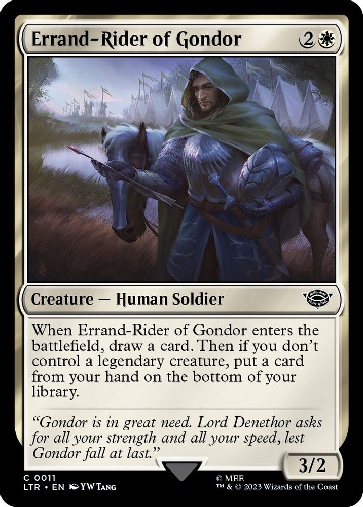 2023 Magic: The Gathering: Universes Beyond: The Lord of the Rings: Tales of Middle-earth (LTR) - Errand Rider of Gondor (#11, Common) (, Near Mint)