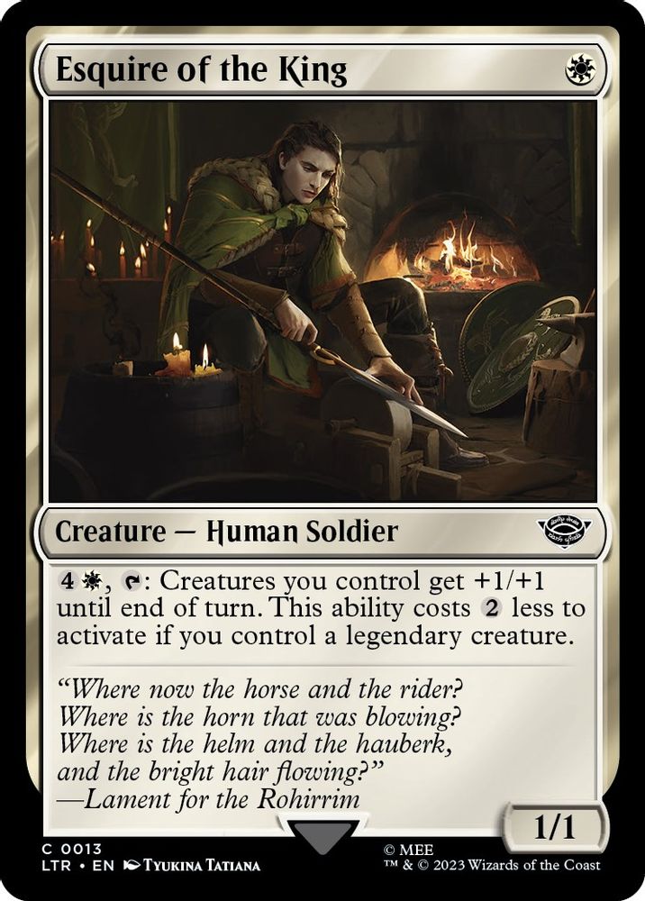 2023 Magic: The Gathering: Universes Beyond: The Lord of the Rings: Tales of Middle-earth (LTR) - Esquire of the King (#13, Common)