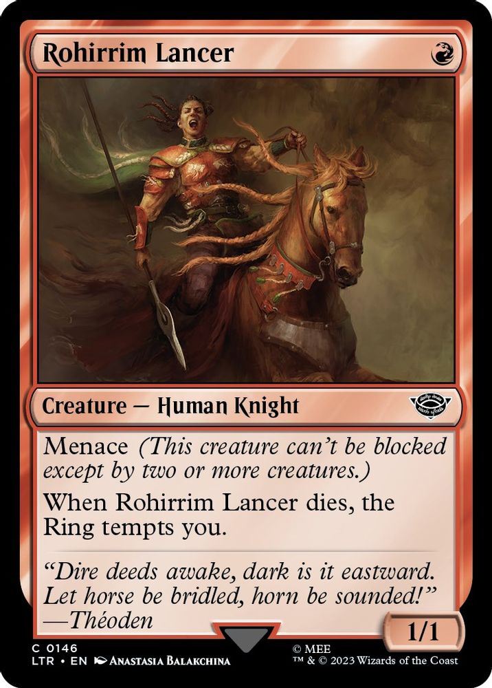 2023 Magic: The Gathering: Universes Beyond: The Lord of the Rings: Tales of Middle-earth (LTR) - Rohirrim Lancer (#146, Common) (, Near Mint)