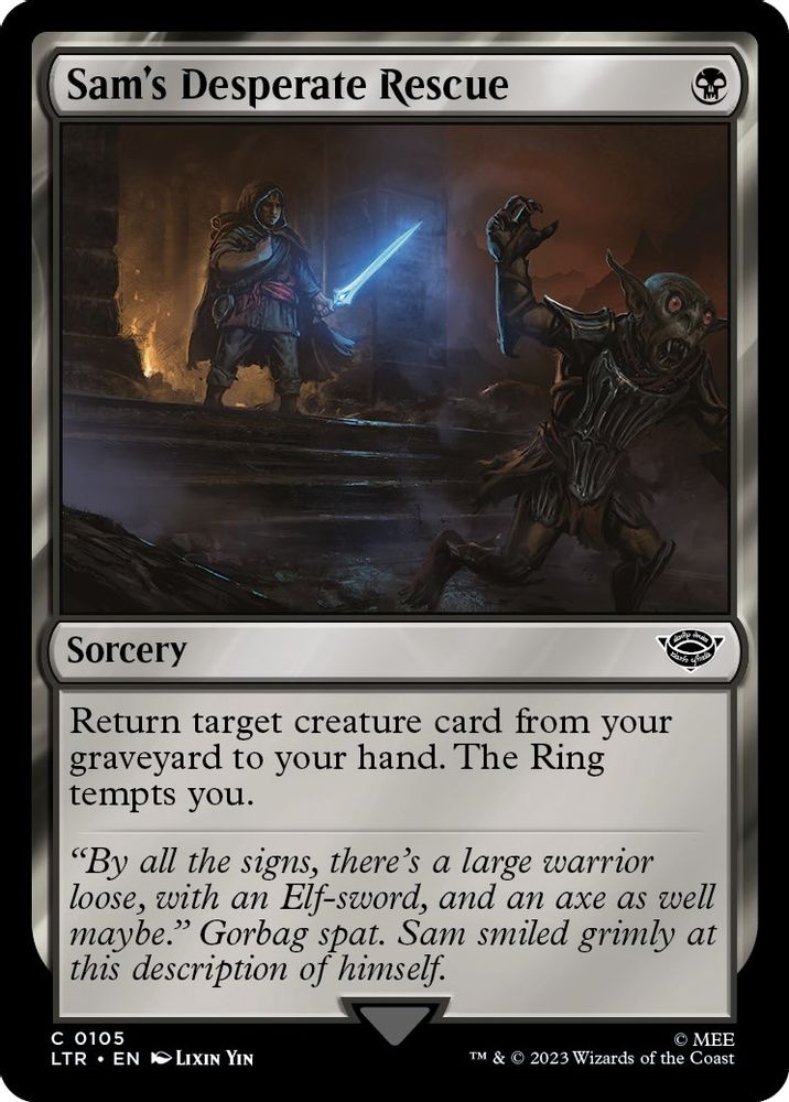 2023 Magic: The Gathering: Universes Beyond: The Lord of the Rings: Tales of Middle-earth (LTR) - Sams Desperate Rescue (#105, Common) (, Near Mint)