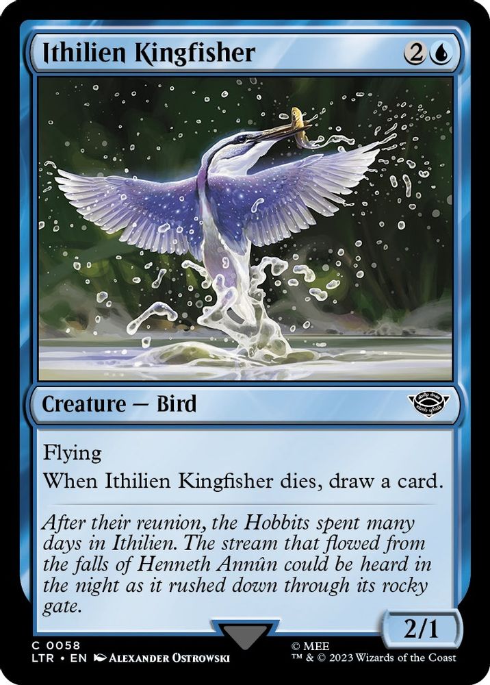 2023 Magic: The Gathering: Universes Beyond: The Lord of the Rings: Tales of Middle-earth (LTR) - Ithilien Kingfisher (#58, Common) (, Near Mint)