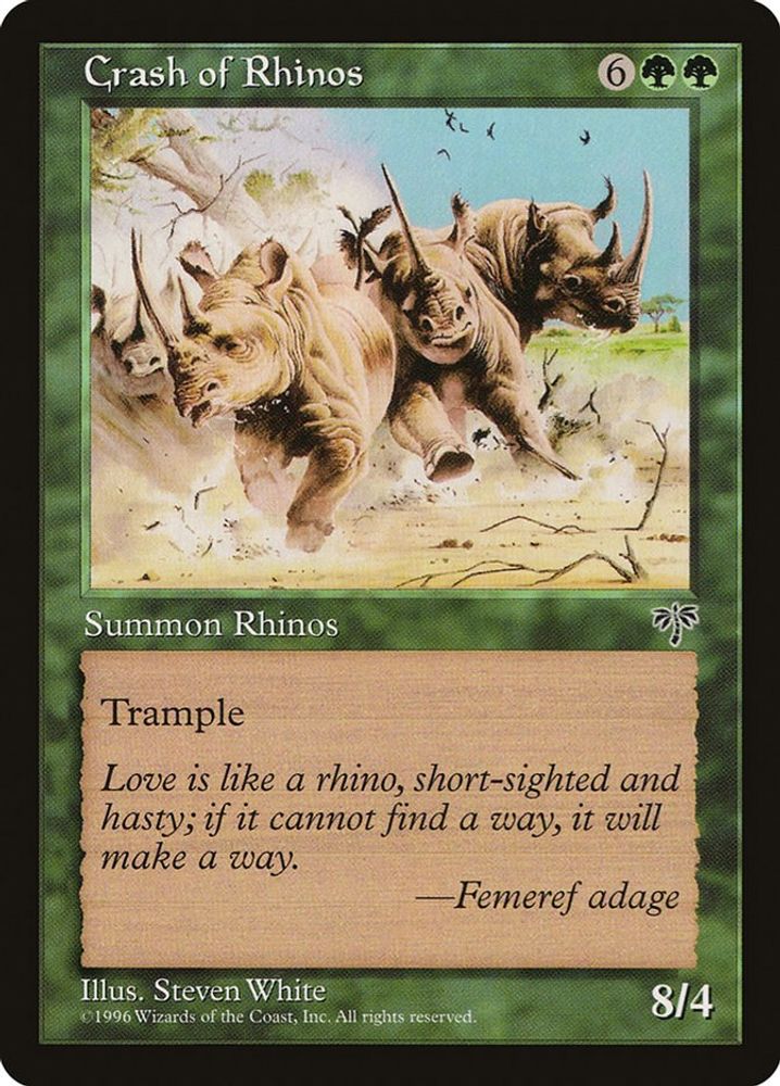 1996 Magic: The Gathering: Mirage (MIR) - Crash of Rhinos (#210, Common) (, Near Mint)