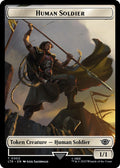 2023 Magic: The Gathering: Universes Beyond: The Lord of the Rings: Tales of Middle-earth (LTR) - Human Soldier 0002 Food 0009 Double Sided Token (#2 // 9, T) (Foil, Near Mint)