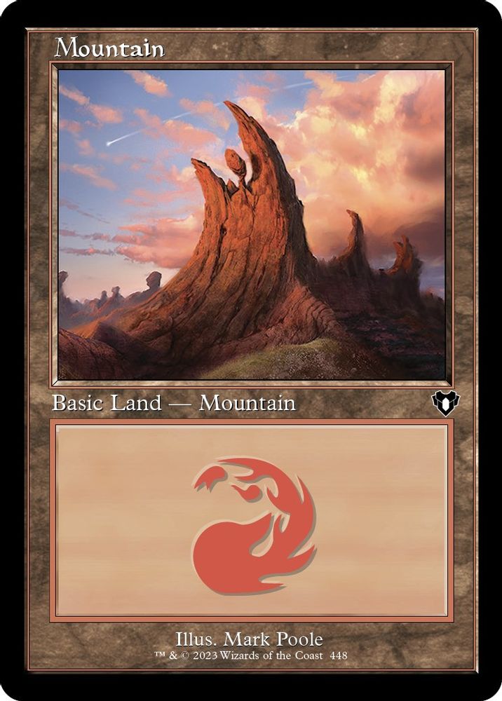 2023 Magic: The Gathering: Commander Masters (CMM) - Mountain 448 Retro Frame (#448, Land) (, Near Mint)