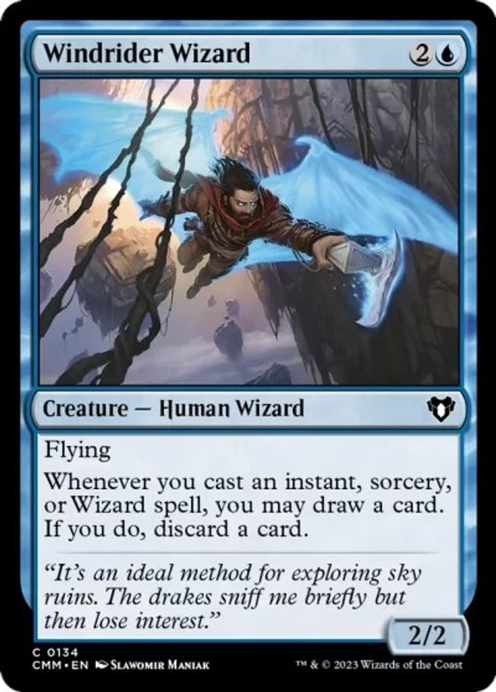 2023 Magic: The Gathering: Commander Masters (CMM) - Windrider Wizard (#134, Common) (, Near Mint)
