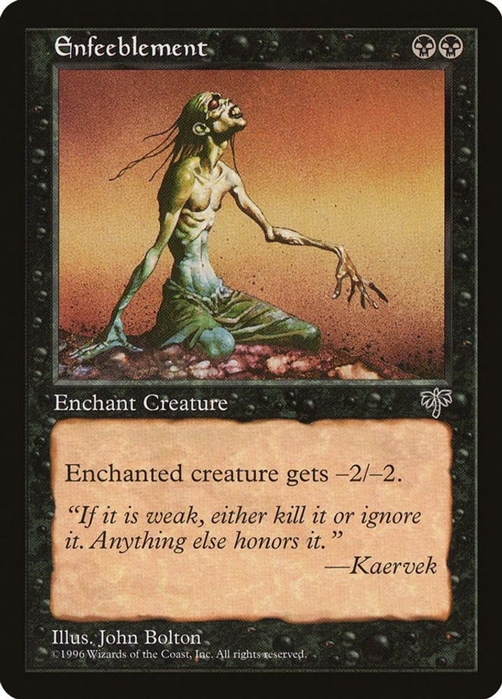 1996 Magic: The Gathering: Mirage (MIR) - Enfeeblement (#121, Common) (, Near Mint)