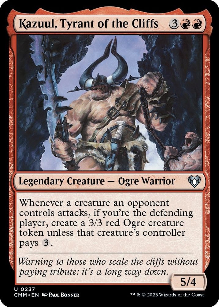 2023 Magic: The Gathering: Commander Masters (CMM) - Kazuul Tyrant of the Cliffs (#237, Uncommon) (, Near Mint)