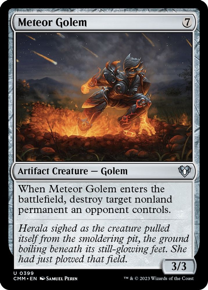 2023 Magic: The Gathering: Commander Masters (CMM) - Meteor Golem (#399, Uncommon) (Foil, Near Mint)