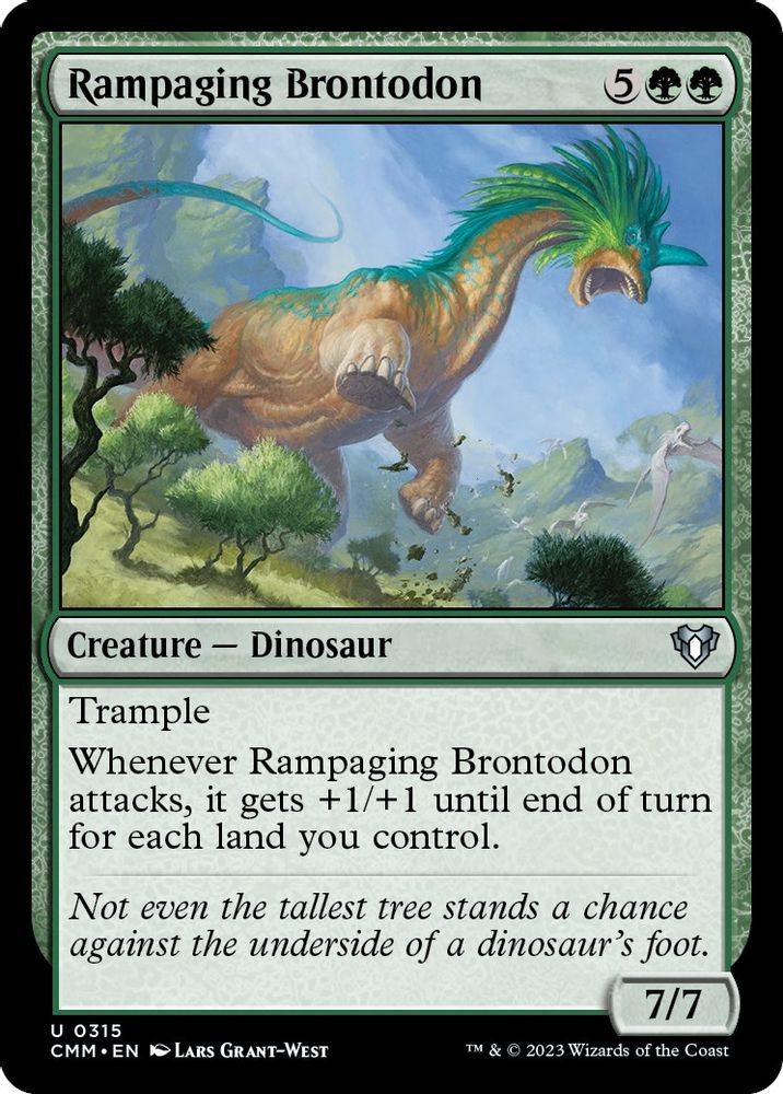 2023 Magic: The Gathering: Commander Masters (CMM) - Rampaging Brontodon (#315, Uncommon) (, Near Mint)