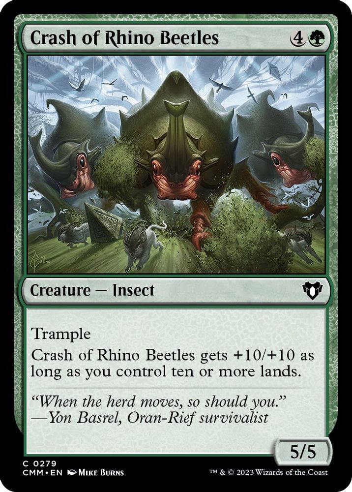 2023 Magic: The Gathering: Commander Masters (CMM) - Crash of Rhino Beetles (#279, Common) (, Near Mint)