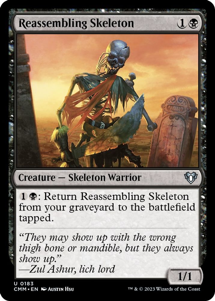 2023 Magic: The Gathering: Commander Masters (CMM) - Reassembling Skeleton (#183, Uncommon) (, Near Mint)