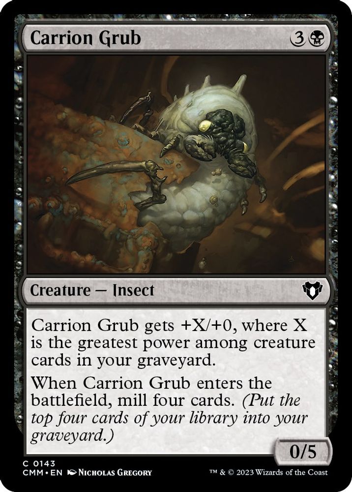 2023 Magic: The Gathering: Commander Masters (CMM) - Carrion Grub (#143, Common) (, Near Mint)