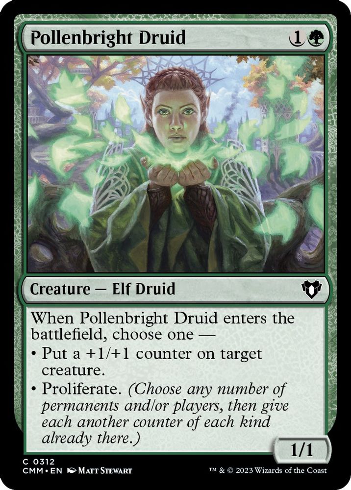 2023 Magic: The Gathering: Commander Masters (CMM) - Pollenbright Druid (#312, Common) (, Near Mint)