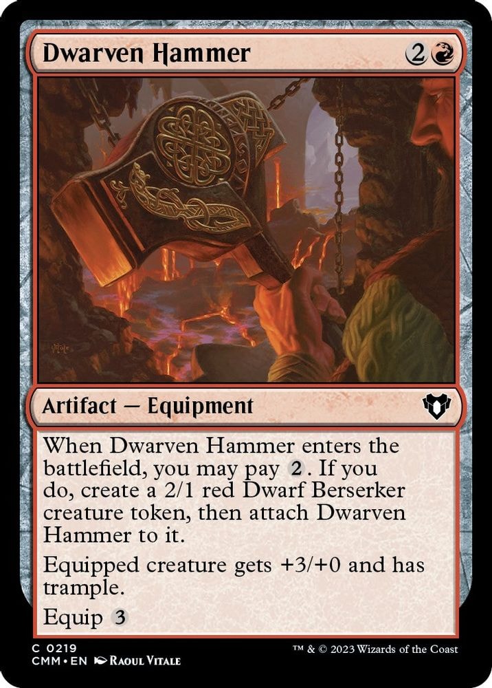 2023 Magic: The Gathering: Commander Masters (CMM) - Dwarven Hammer (#219, Common) (, Near Mint)