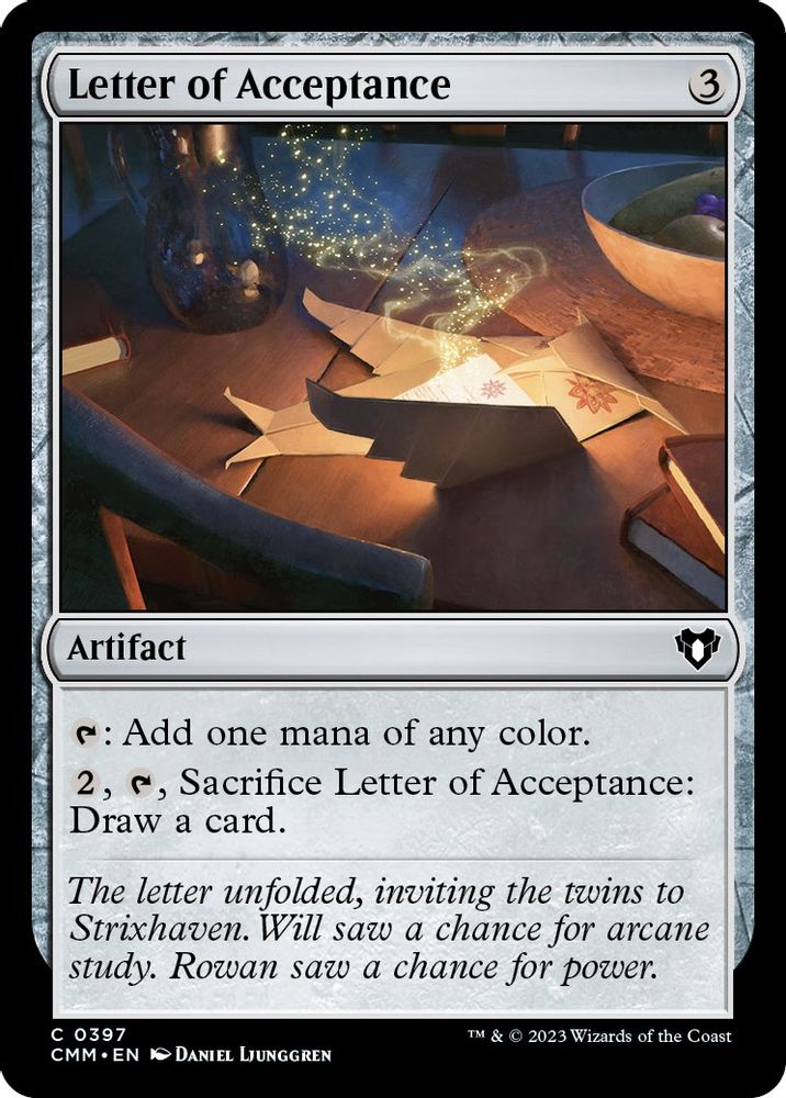 2023 Magic: The Gathering: Commander Masters (CMM) - Letter of Acceptance (#397, Common) (, Near Mint)