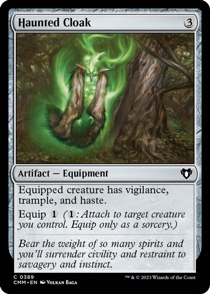 2023 Magic: The Gathering: Commander Masters (CMM) - Haunted Cloak (#389, Common) (, Near Mint)