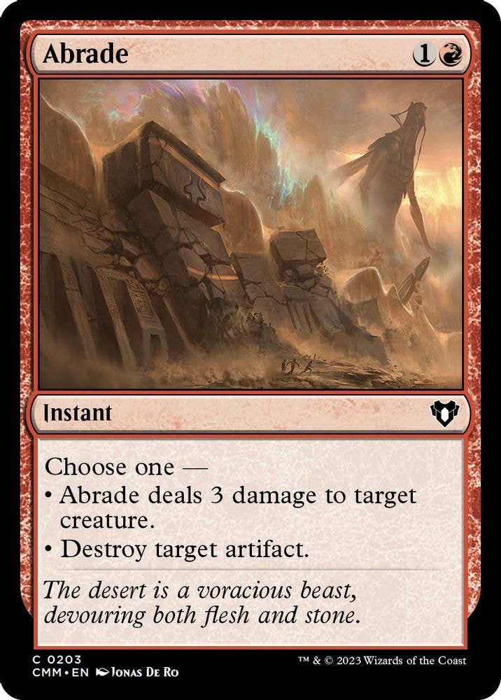 2023 Magic: The Gathering: Commander Masters (CMM) - Abrade (#203, Common) (Foil, Near Mint)