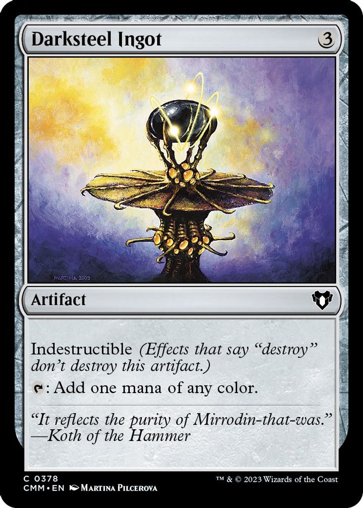2023 Magic: The Gathering: Commander Masters (CMM) - Darksteel Ingot (#378, Common)