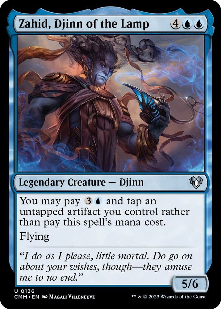 2023 Magic: The Gathering: Commander Masters (CMM) - Zahid Djinn of the Lamp (#136, Uncommon) (, Near Mint)