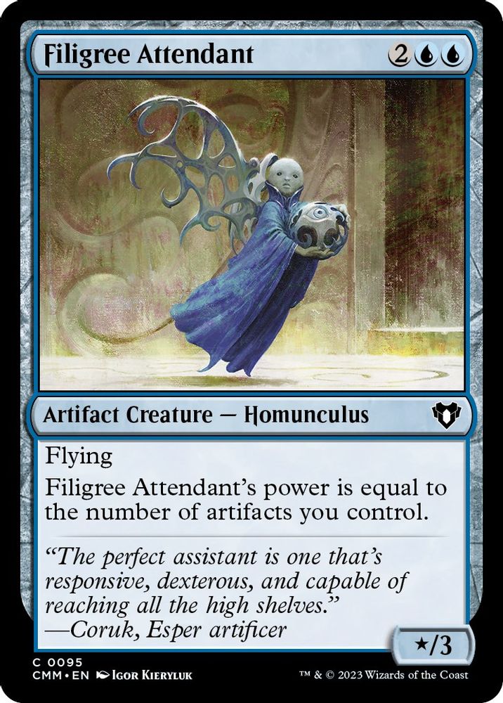 2023 Magic: The Gathering: Commander Masters (CMM) - Filigree Attendant (#95, Common) (, Near Mint)