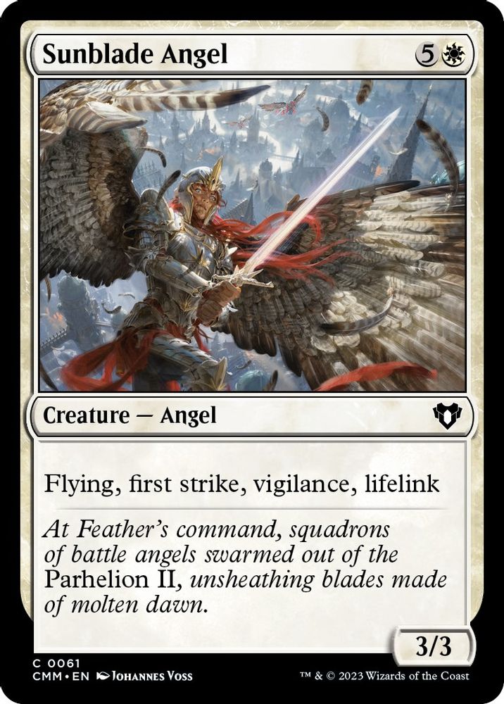 2023 Magic: The Gathering: Commander Masters (CMM) - Sunblade Angel (#61, Common) (, Near Mint)