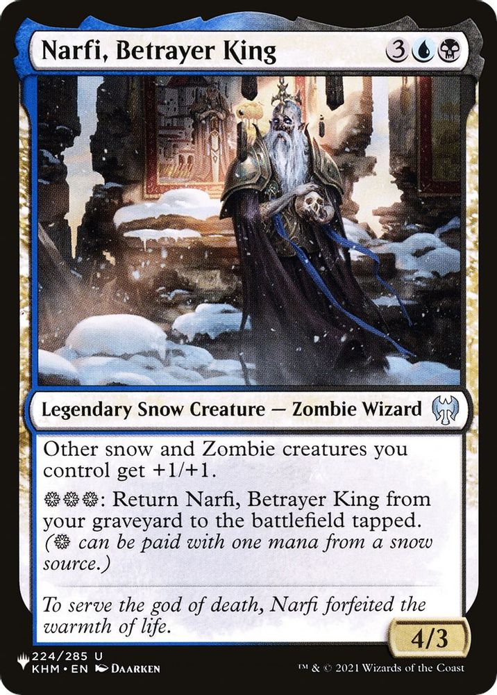 2026 Magic: The Gathering: The List Reprints (LIST) - Narfi, Betrayer King (#KHM-224, Uncommon) (, Near Mint)