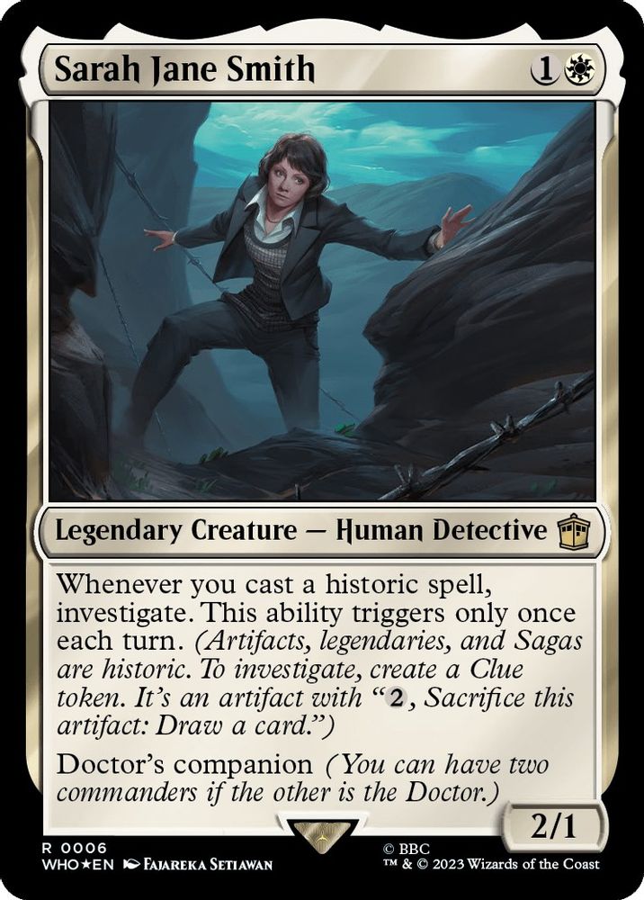 2023 Magic: The Gathering: Universes Beyond: Doctor Who (WHO) - Sarah Jane Smith (#6, Rare) (Foil, Near Mint)